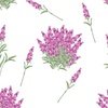 Pink Floral Sprig on White