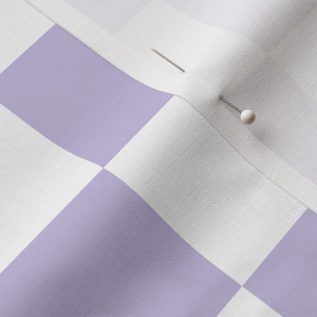 Two Inch Checks in Springtime Lavender and White Fabric lavender white fabric