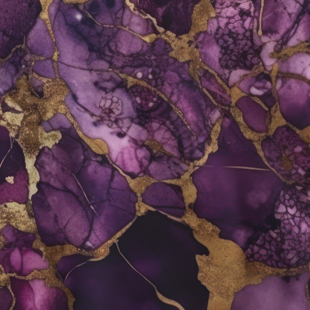 Amethyst and Gold Alcohol Ink 4 Fabric inky swirls fabric