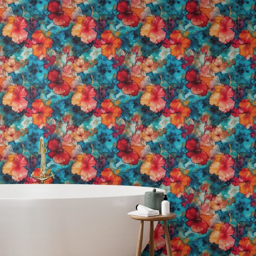Hawaiian Alcohol Ink Wallpaper abstract hawaiian wallpaper