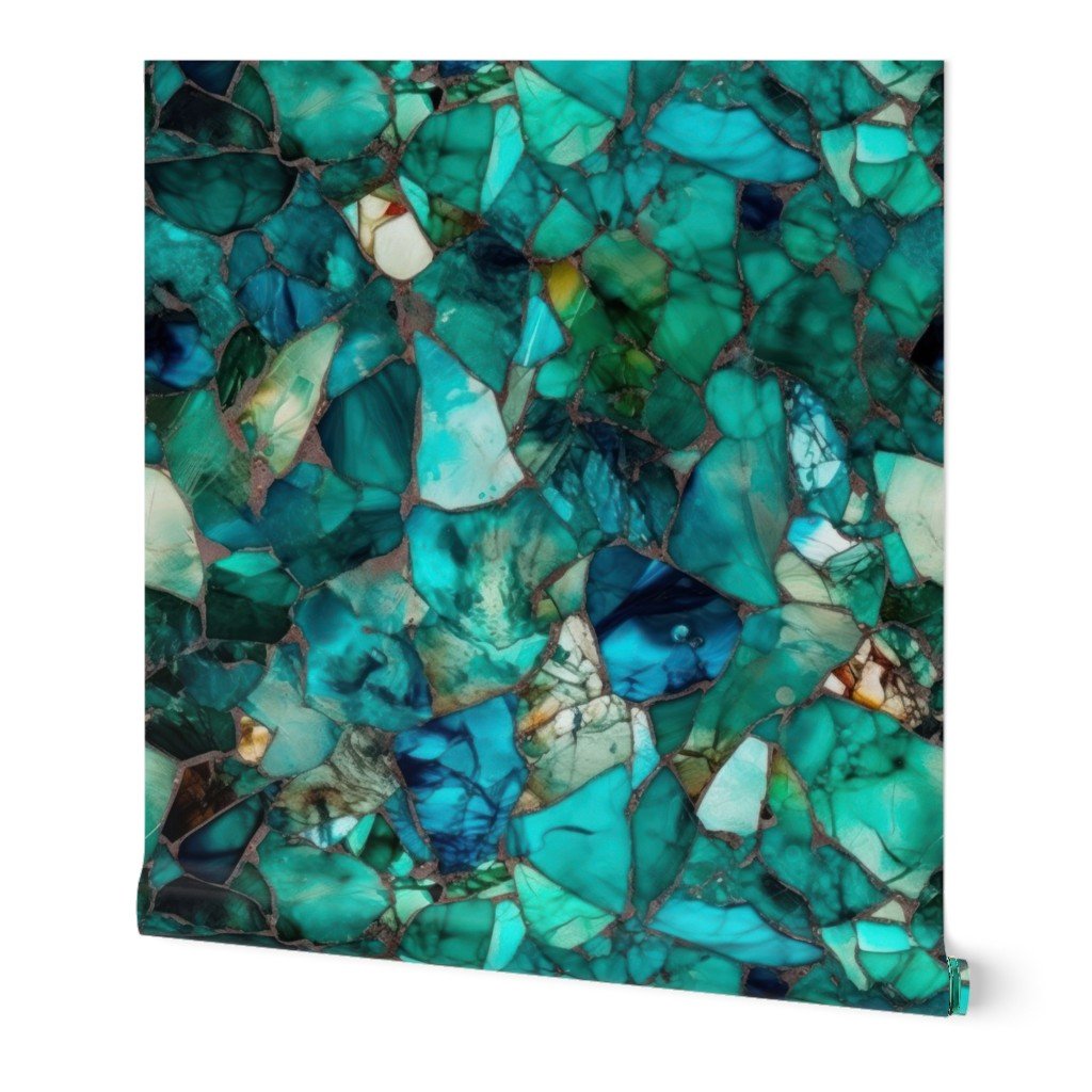 Green and Blue Seaglass 2 Wallpaper blue glass wallpaper