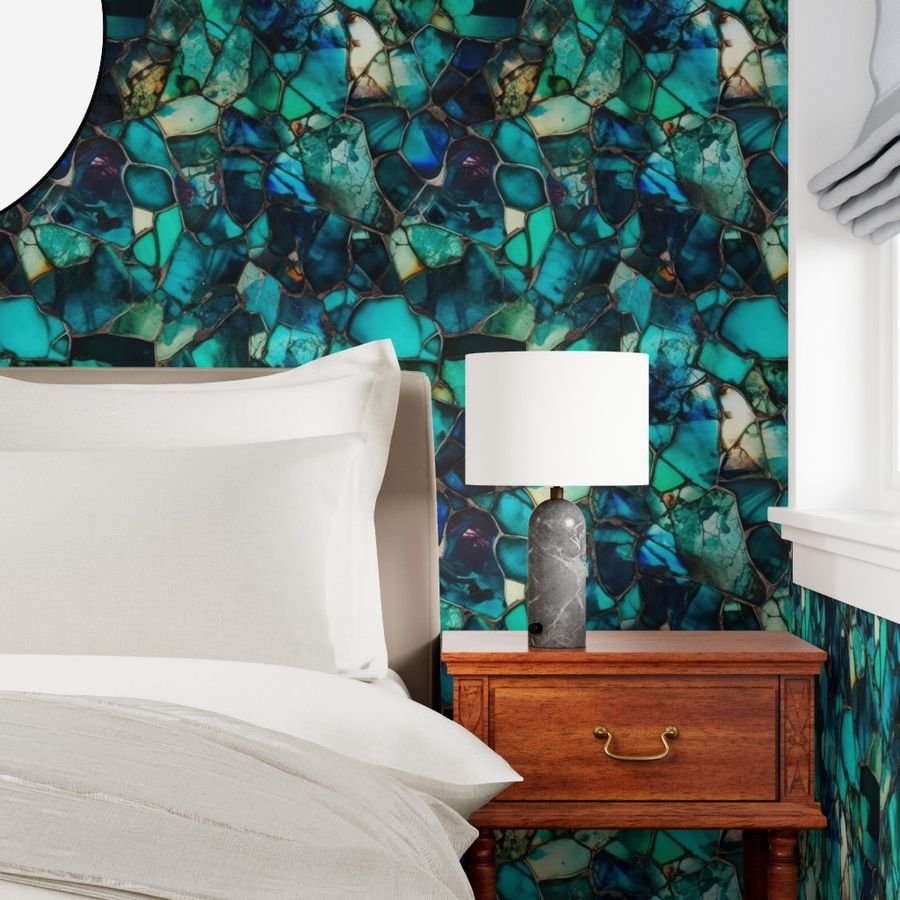 Green and Blue Seaglass 5 Wallpaper blue glass wallpaper