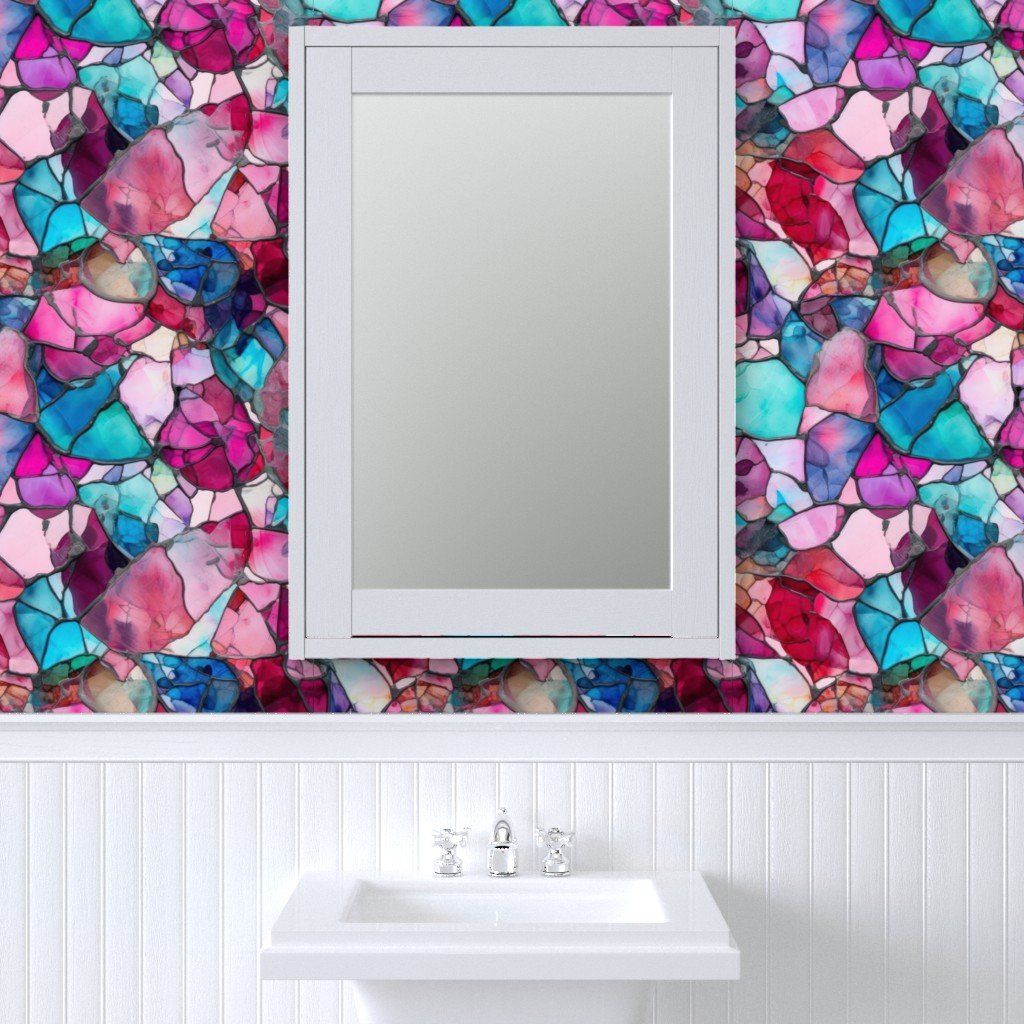 Pink and Blue Seaglass 4 Wallpaper broken glass wallpaper