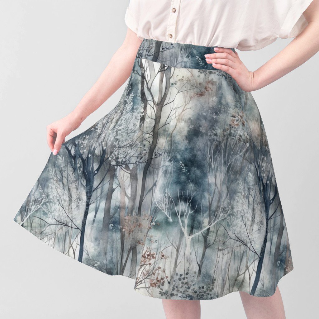 Endless Winter Forest Dreamscape Trees in Misty Forest Fabric winter trees fabric
