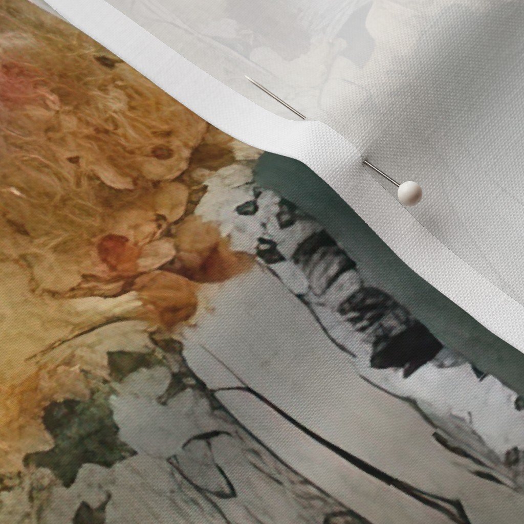 Endless Birch Tree Dreamscape Trees in Misty Forest Watercolor Fabric misty forest fabric