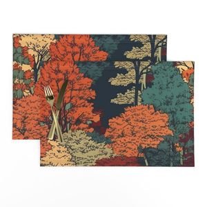 New England Endless Forest Fall Trees Home Styling Collection Home Styling Collection fall trees placemat design
