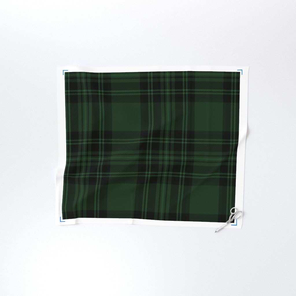 Jumbo Hunter Green Christmas Stewart Tartan Fabric green tartan fabric