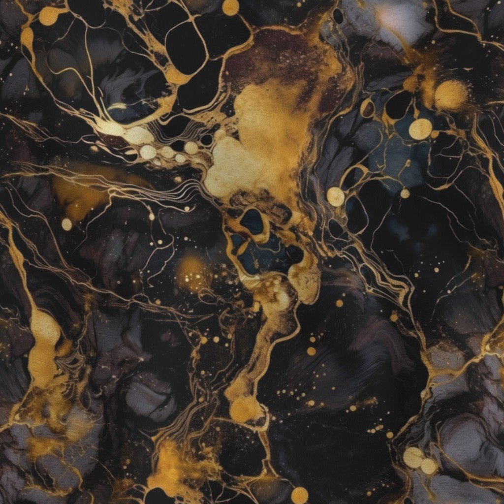 Small Black and Gold Alcohol Ink 2 Fabric decorative pattern fabric