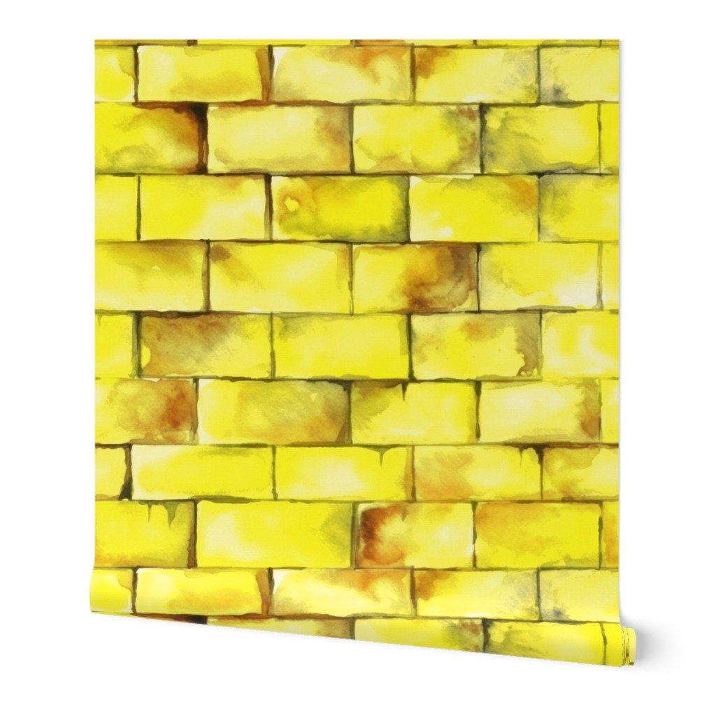 Yellow Brick Road Seamless Repeating Pattern Wallpaper brick pattern wallpaper