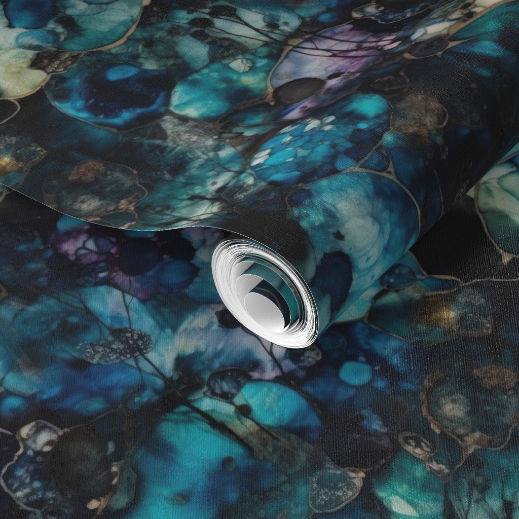 Small Moonstone and Gold Alcohol Ink 2 Wallpaper abstract birthstone wallpaper