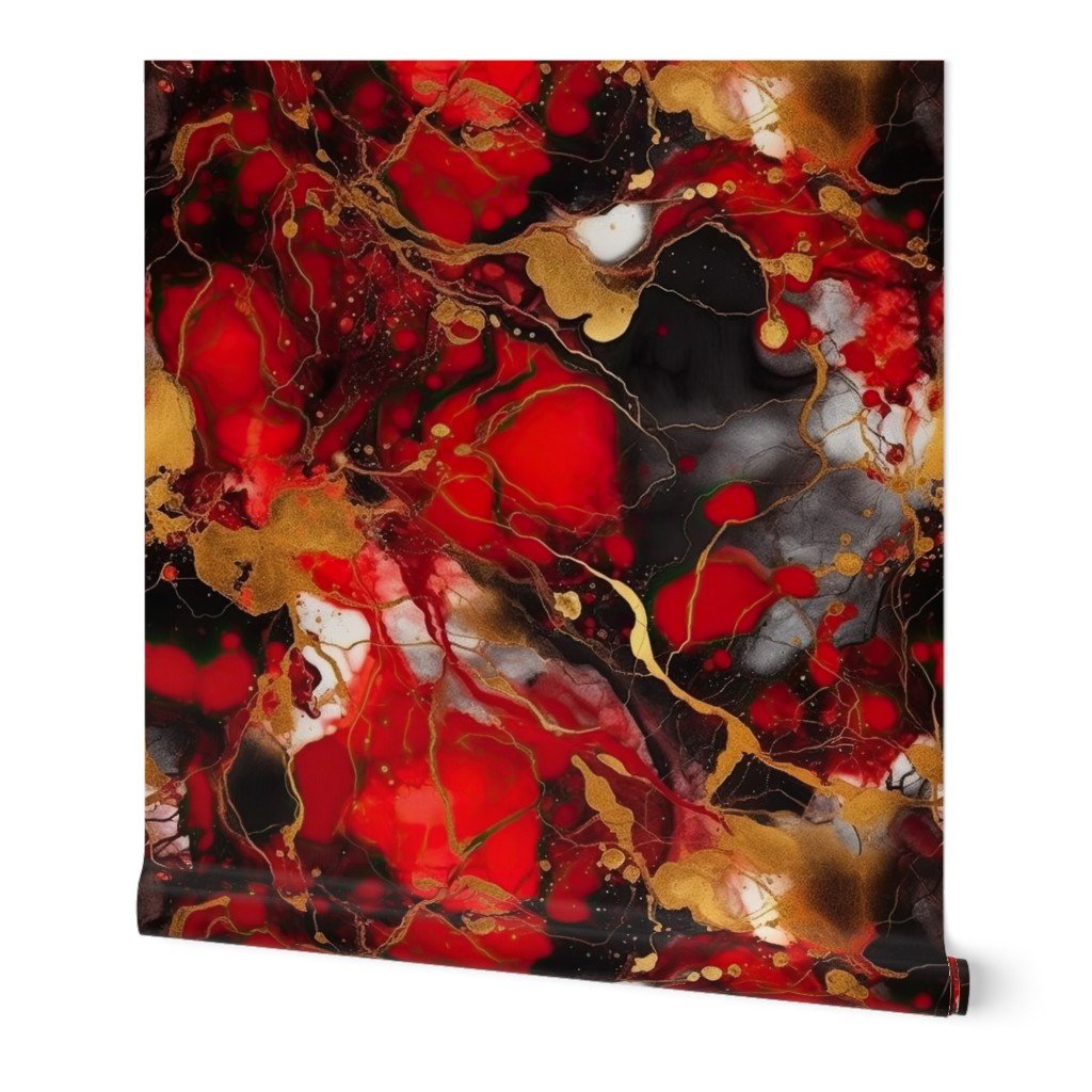 Red Black and Gold Alcohol Ink 2 Wallpaper alcohol ink wallpaper