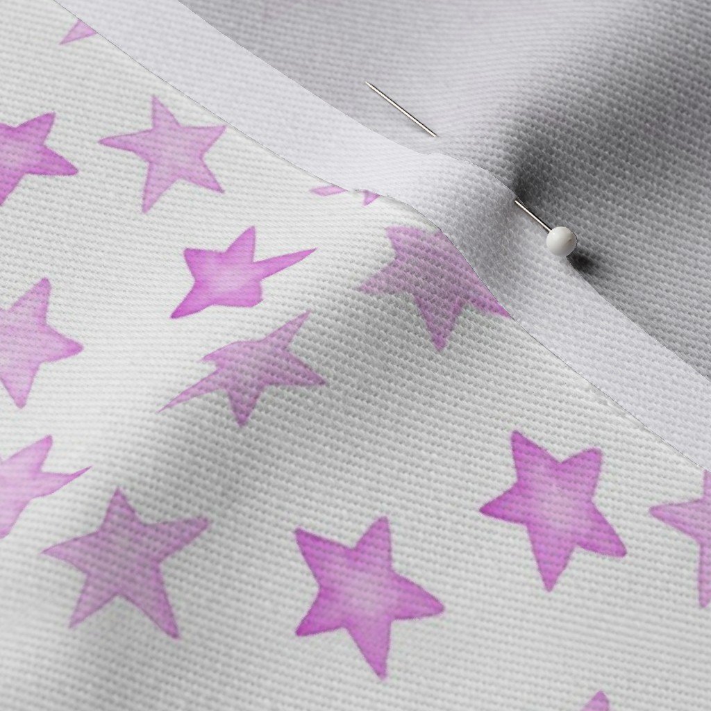 Small Faded Pink Christmas Stars on White Fabric faded stars fabric