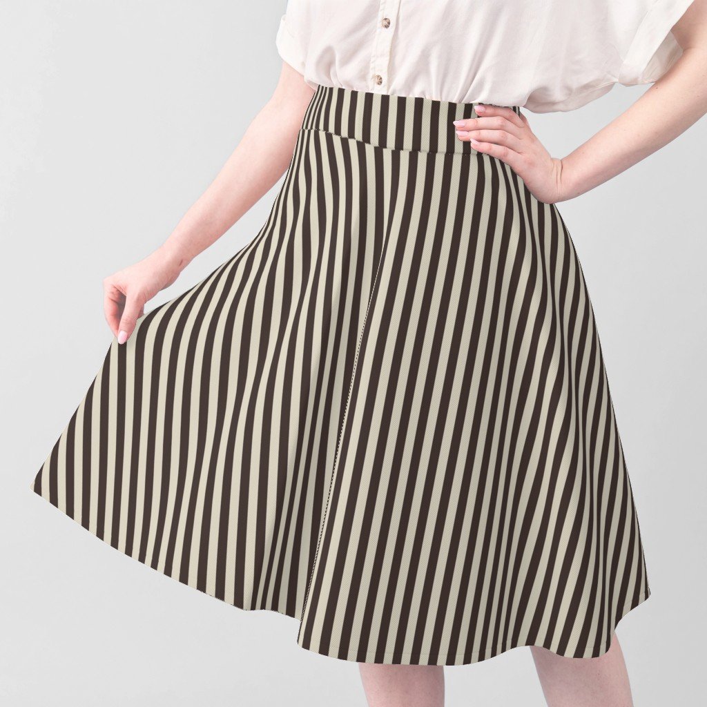 Half Inch Pencil Stripes Cream and Chocolate Fabric good boie fabric
