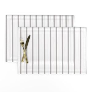 Small Fawn on White French Provincial Mattress Ticking Design Collection Home Decor Collection french ticking placemat design