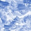 Small Chinese Village in Light Blue Porcelain Glaze