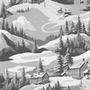 Small Montana Winter Cabins Montana with Evergreens in Grey