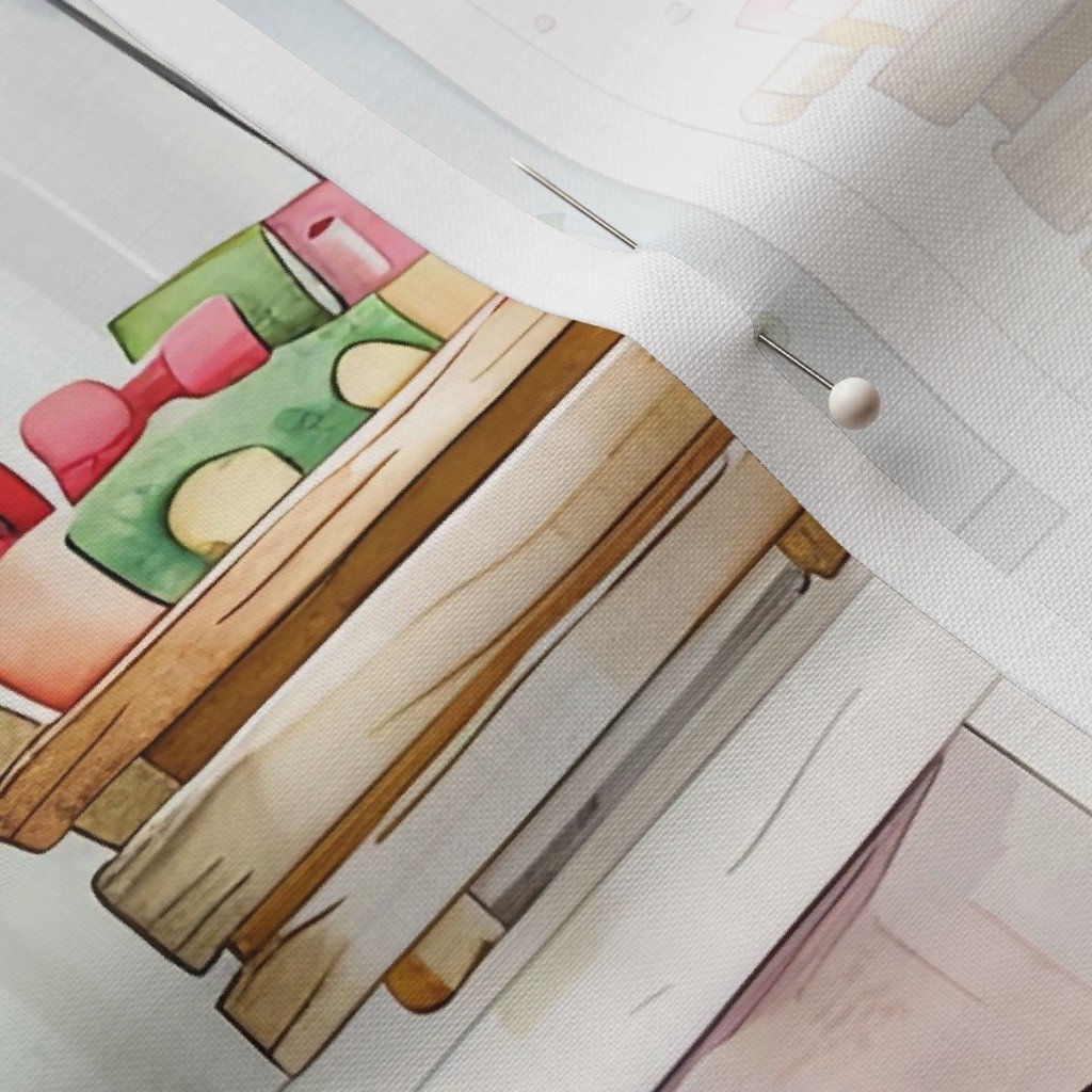 Pastel Bookcase with Girl