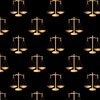 Yellow Gold Scales Of Justice on Black Repeat
