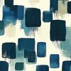 Large Abstract Brushstroke City Blocks in Deep Blue and Teal