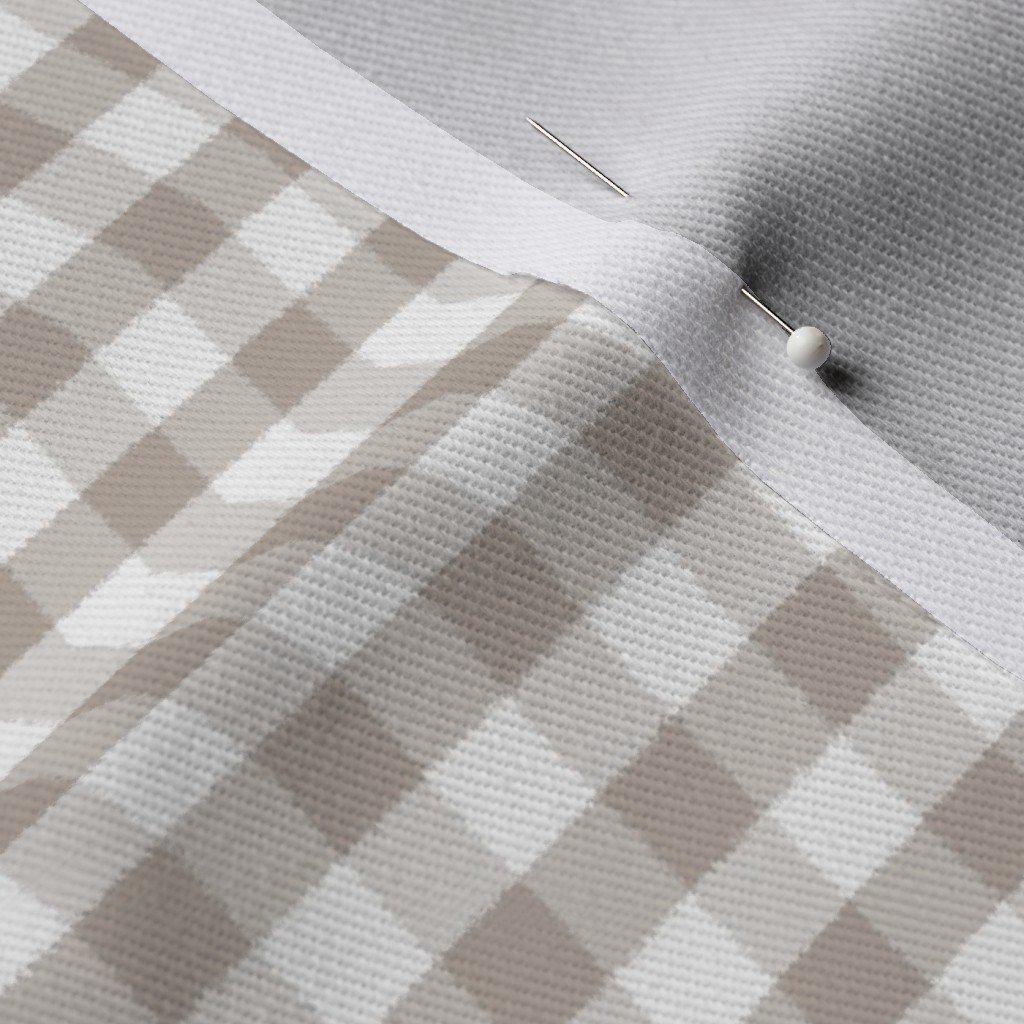 Misty Taupe Gingham Check Plaid Pattern Fabric cozy fabric