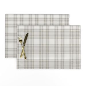 Cool Greige Small Traditional Tartan Plaid Pattern Home Styling Collection Decor Collection cottage placemat design