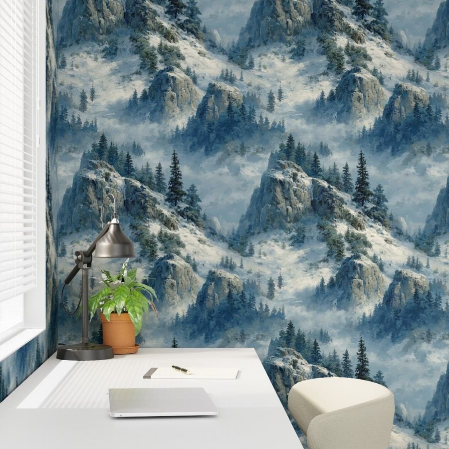 Olympic National Park Winter Christmas Watercolor Landscape Wallpaper christmas wallpaper