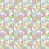 Soft Watercolor Quilted Patchwork Triangles in Spring Green and Pastels