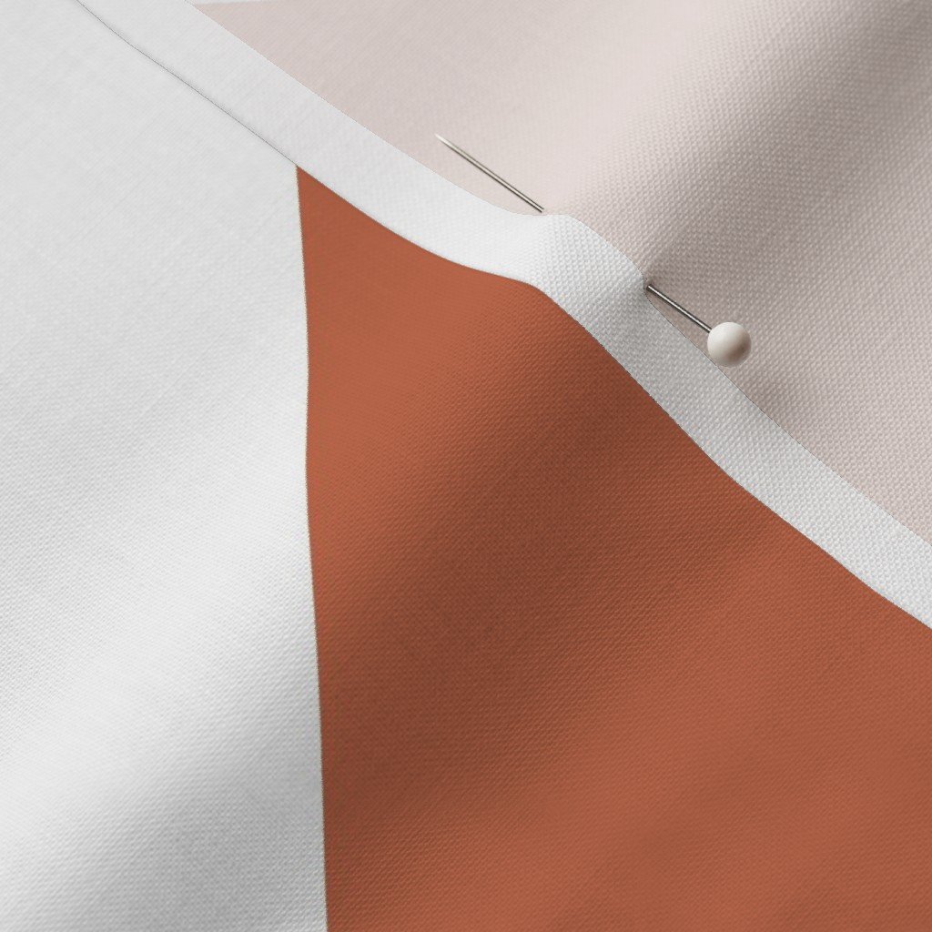 Bold Terracotta and White Oversized Geometric Triangle Fabric lifestyle view