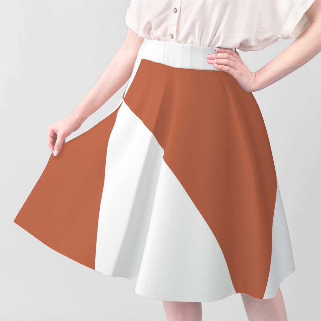 Bold Terracotta and White Oversized Geometric Diamond Fabric contemporary fabric