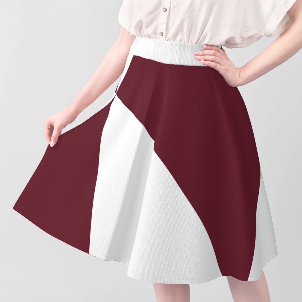 Bold Deep Burgundy and White Oversized Geometric Diamond Fabric lifestyle view