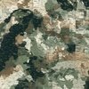 USA State Outline Camouflage Map Design in Earth Tone Green and Sand