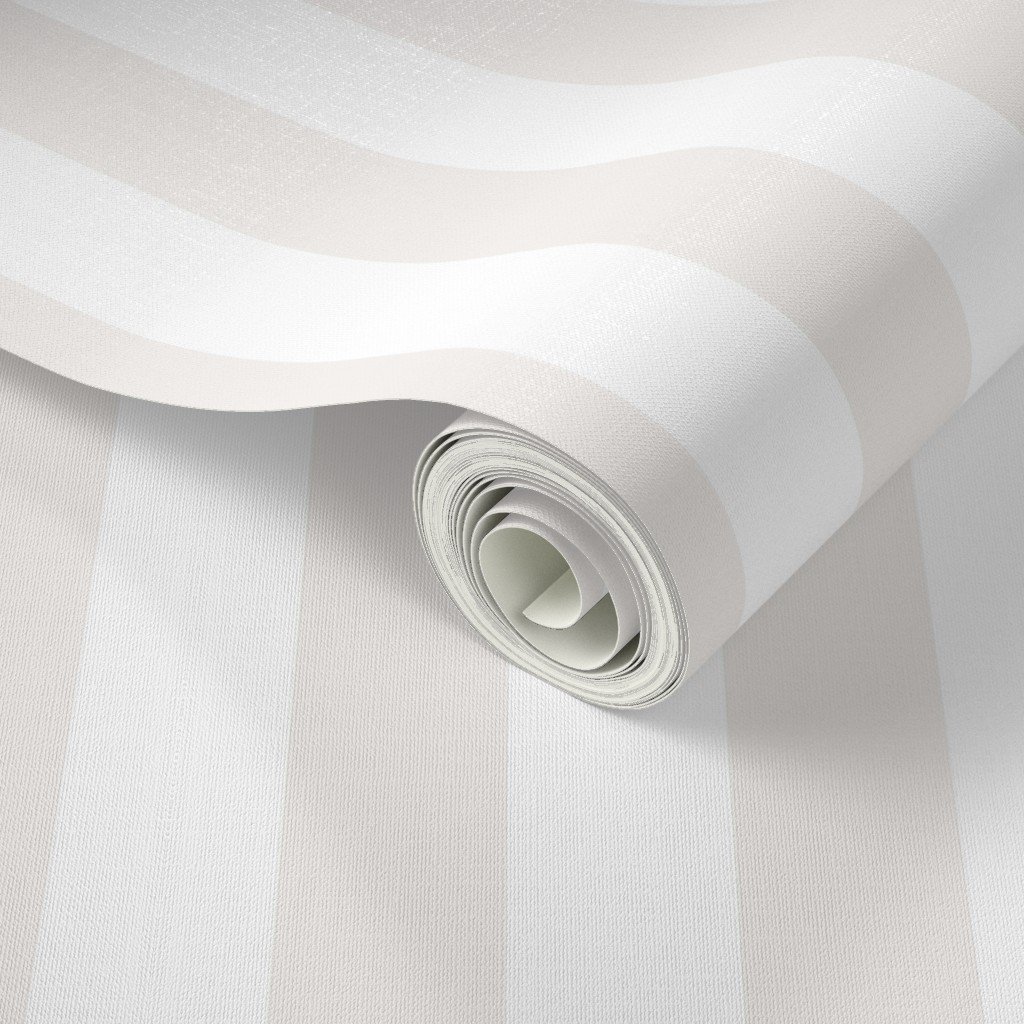 1.5 Inch Bone White Classic Stripe Pattern Wallpaper warm tone wallpaper