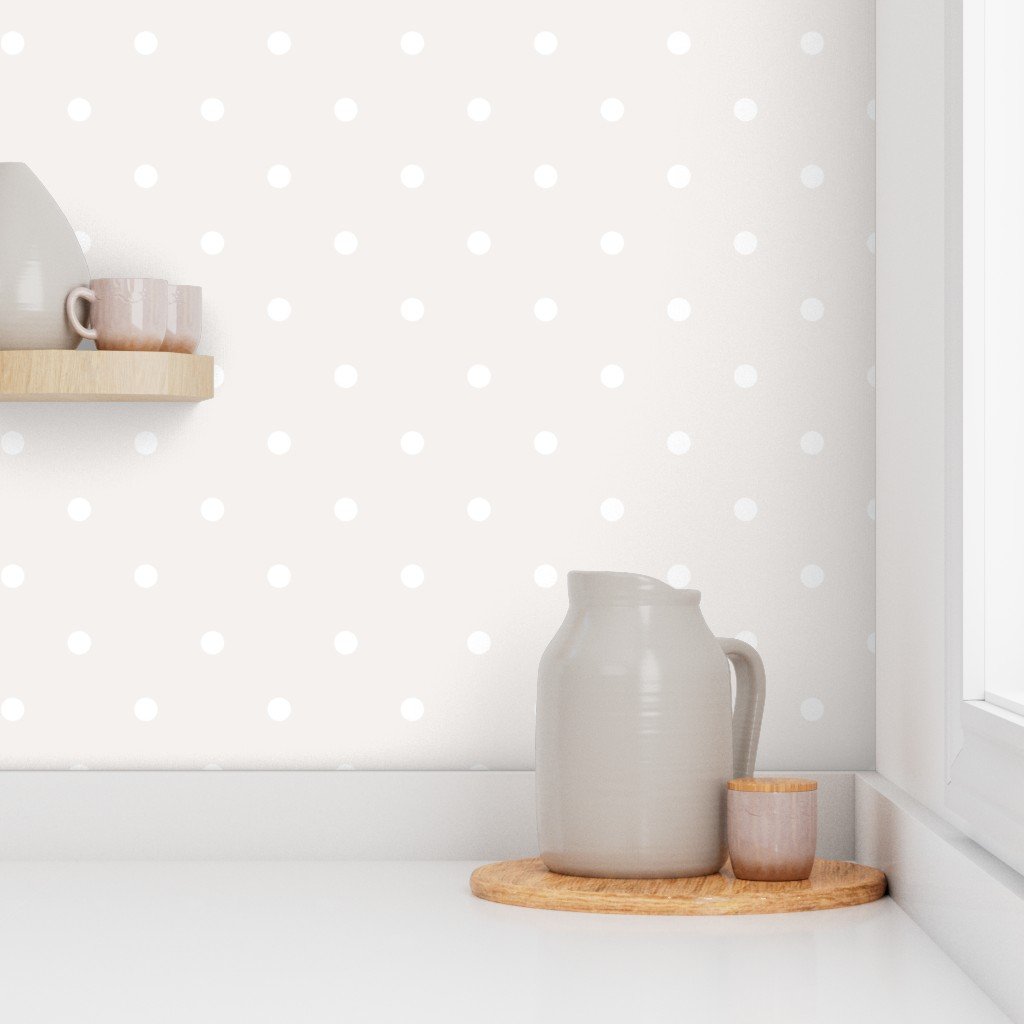4 Inch Bone White Polka Dot Pattern Wallpaper polka dots wallpaper