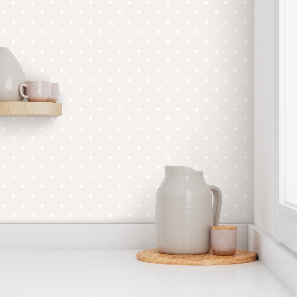 2 Inch Bone White Polka Dot Pattern Wallpaper polka dots wallpaper