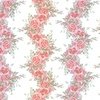 Vintage English Garden Watercolor Two Tone Pink Rose Stripe Pattern