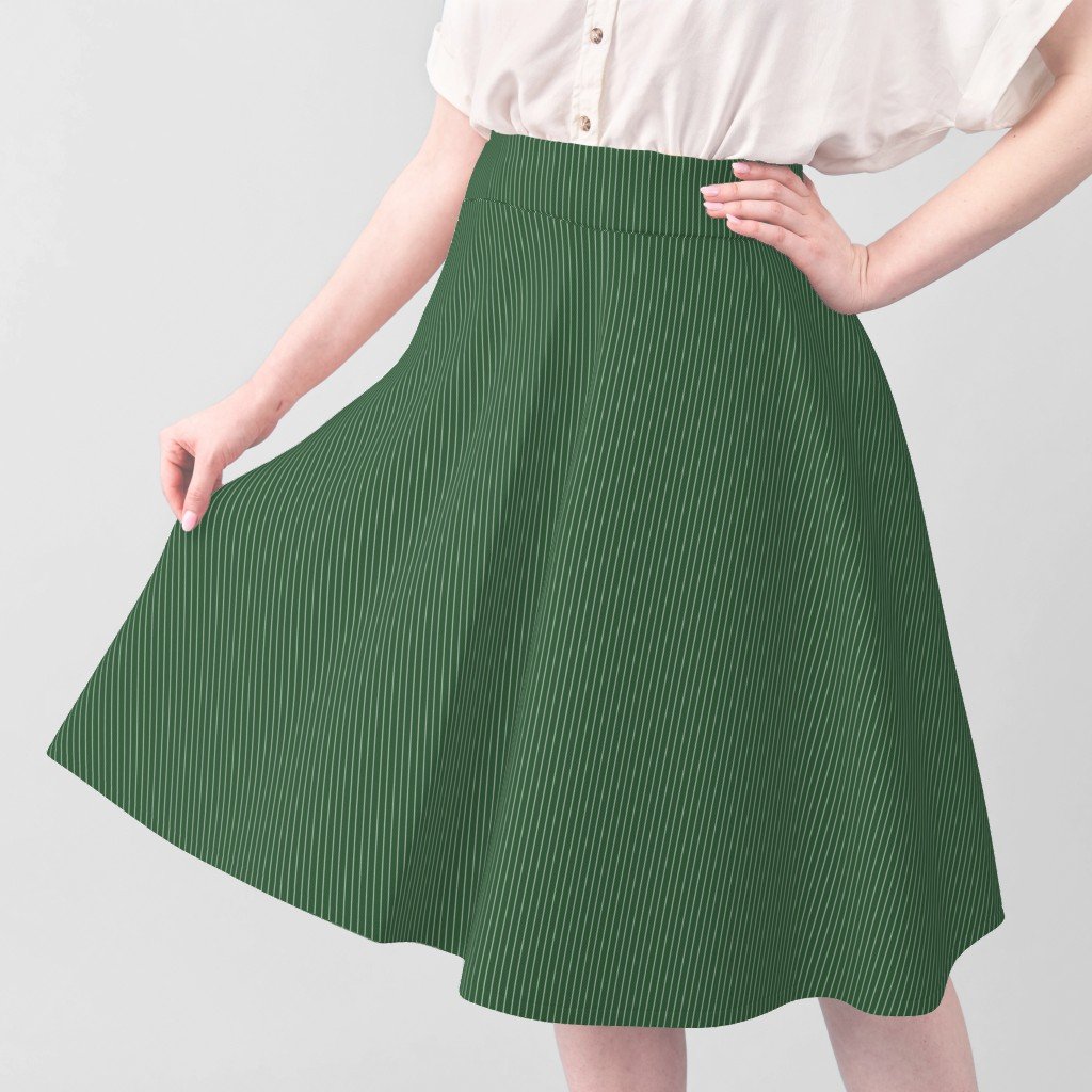 Classic White Pinstripe on Hunter Green Office Stripe Pattern Fabric corporate fabric
