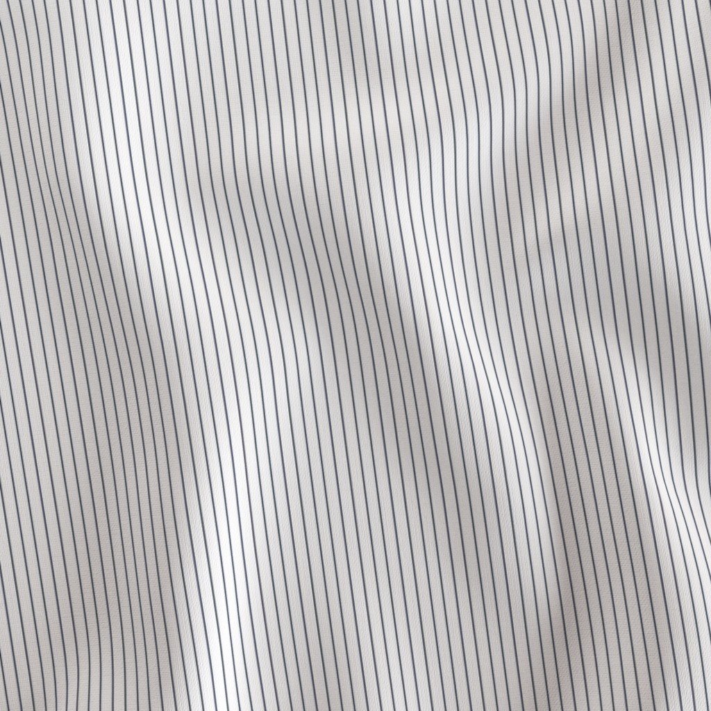Classic Navy Blue Pinstripe on White Office Stripe Pattern Fabric corporate fabric