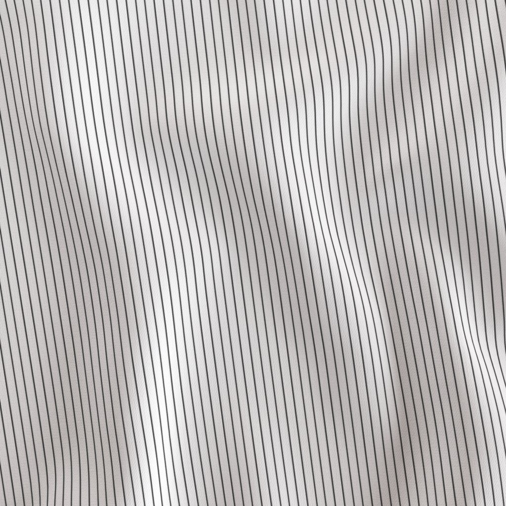 Classic Black Pinstripe on White Office Stripe Pattern Fabric corporate fabric