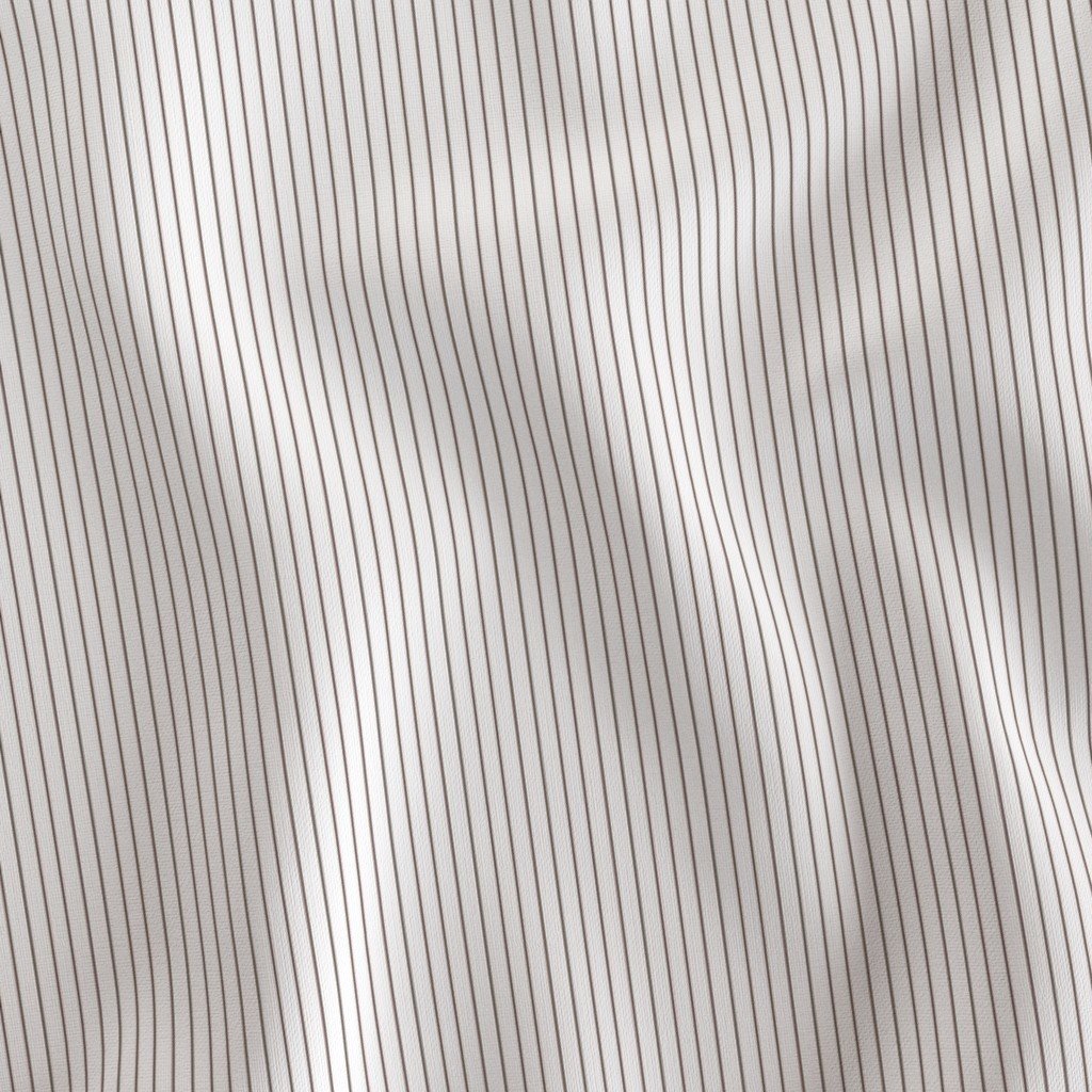 Classic Chocolate Brown Pinstripe on White Office Stripe Pattern Fabric corporate fabric