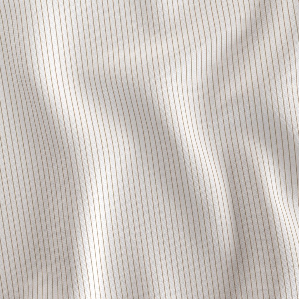 Classic Camel Tan Pinstripe on White Office Stripe Pattern Fabric corporate fabric