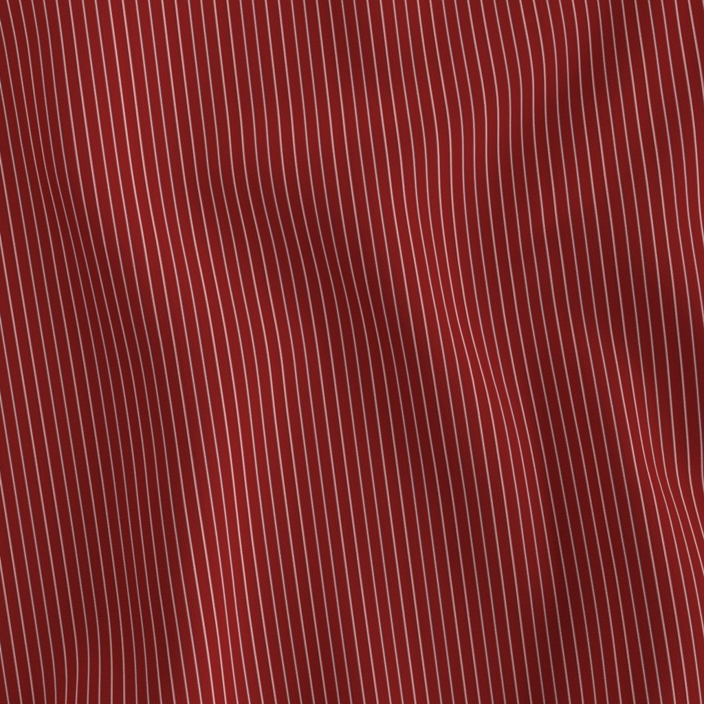 Classic White Pinstripe on Deep Red Office Stripe Pattern Fabric corporate fabric