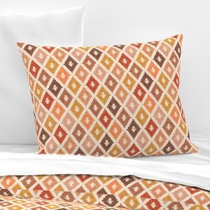 Hotel Cala Sol Sun Bleached Vintage Diamond Textile Design Collection Home Styling Collection earth tone pillow sham design