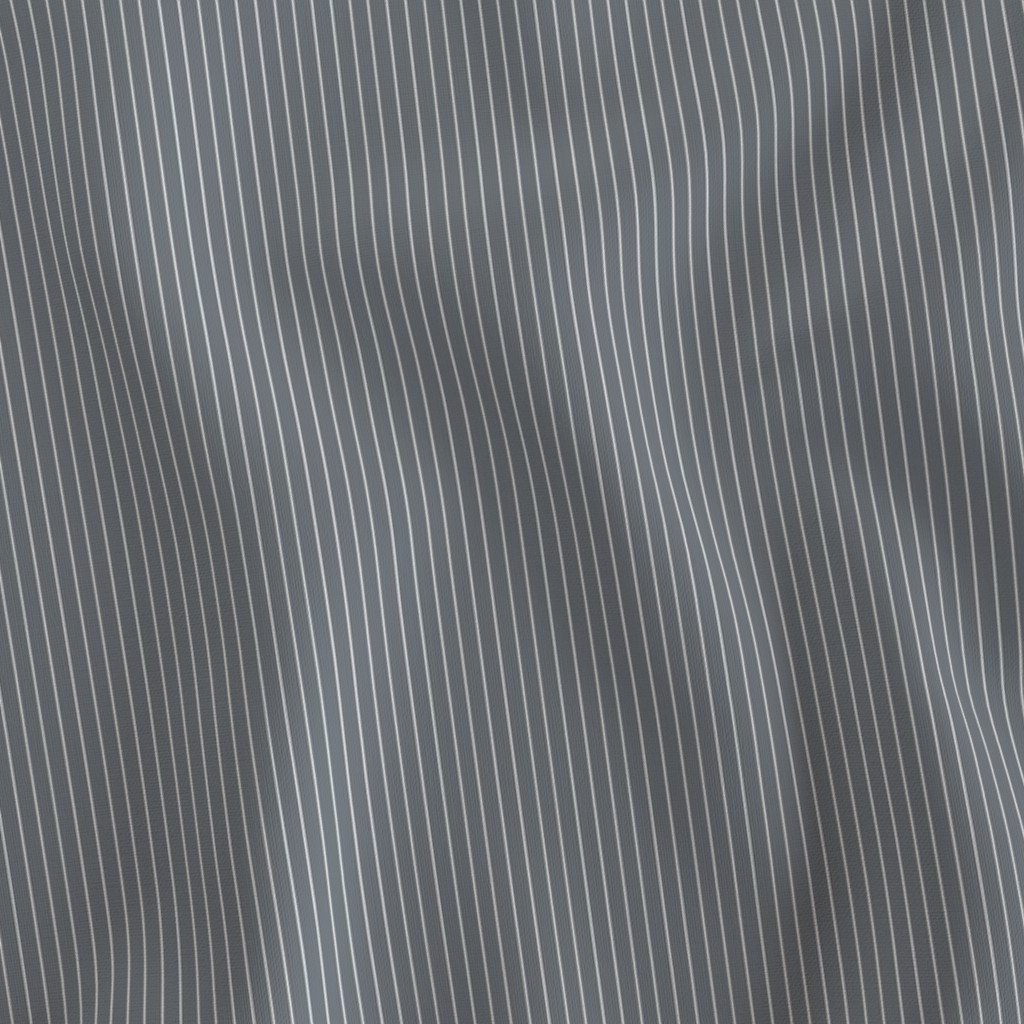 Classic White Pinstripe on Steel Gray Office Stripe Pattern Fabric corporate fabric