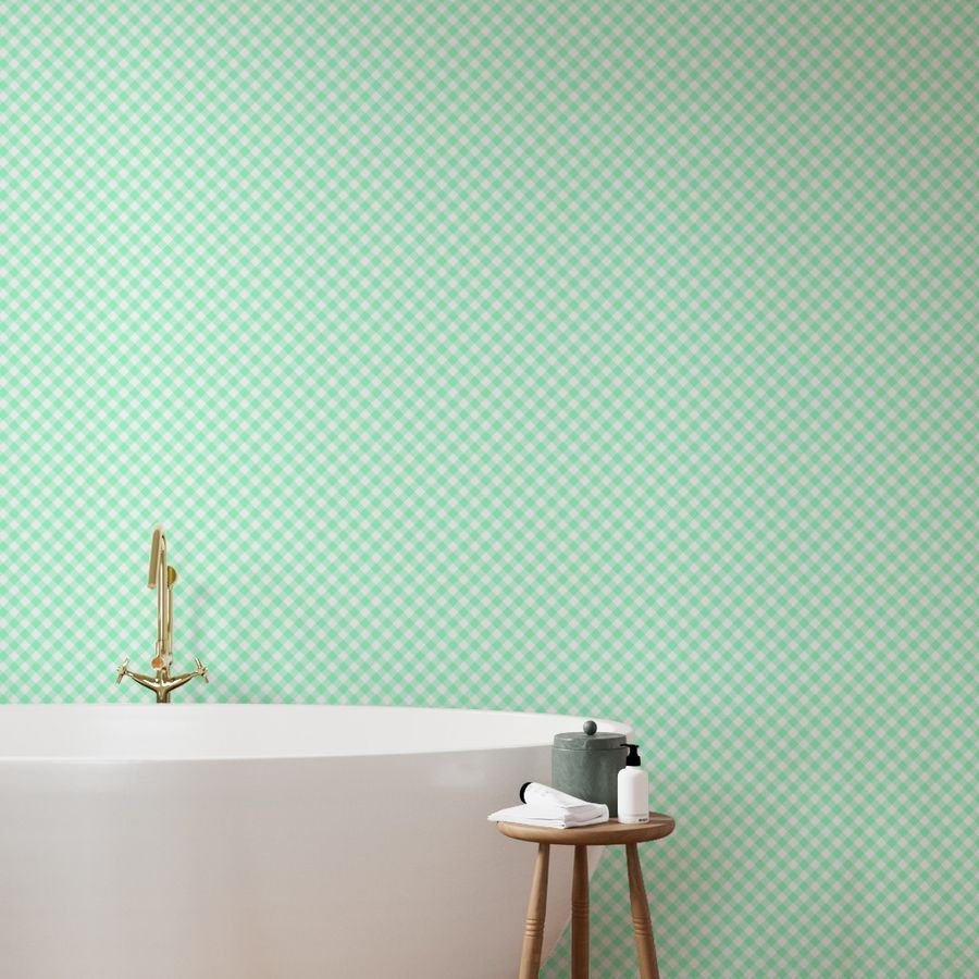 Mint Green Gingham Check Plaid Wallpaper mint green wallpaper