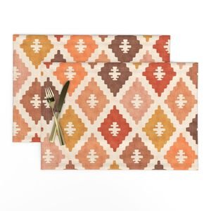 Large Sun Bleached Vintage Diamond Textile Interior Collection Home Decor Collection diamonds placemat design
