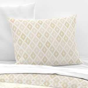 Small Sun Faded Mediterranean Diamond Pattern in Golden Sand Beige Design Collection Home Decor Collection faded yellow pillow sham design