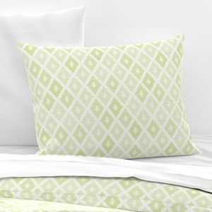 Small Sun Faded Mediterranean Diamond Pattern in Lime Sage Green Interior Collection Design Collection dusty green pillow sham design