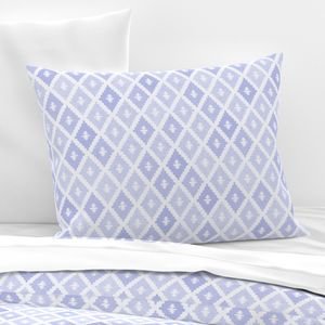 Small Sun Faded Mediterranean Diamond Pattern in Lavender Mist Blue Home Decor Collection Home Decor Collection dusty blue pillow sham design
