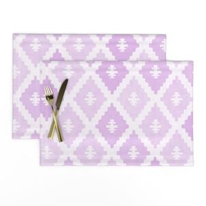 Large Sun Faded Mediterranean Diamond Pattern in Petal Orchid Pink Design Collection Design Collection soft lilac placemat design
