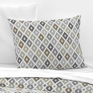 Small Weathered Olive Sage Diamond Pattern in Charcoal and Sand Home Styling Collection Home Decor Collection sage green pillow sham design
